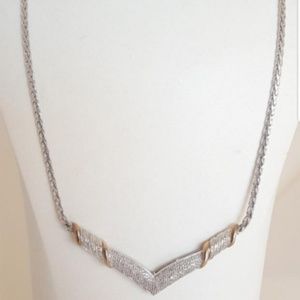 Sterling Silver And Diamond Necklace